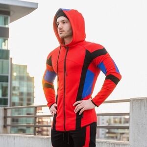 SUPERX Training Tech 2019 USA Spider-Man Parker S3‎ Fitness Hoodie Red Blue S